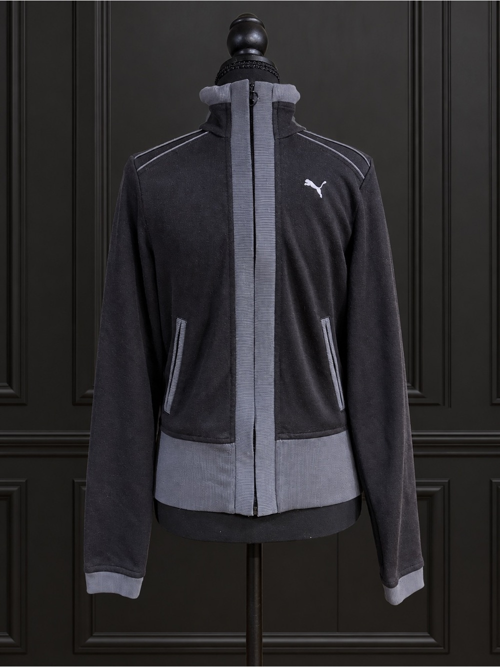 PUMA Women’s Black & Gray Full Zip Track Jacket Size Small